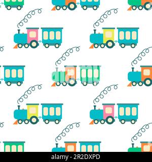 Baby trains seamless pattern Stock Vector