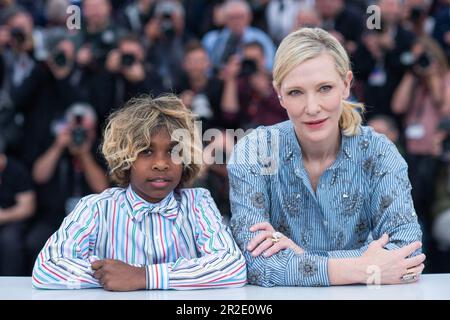 Cannes, France. 19th May, 2023. Aswan Reid and Cate Blanchett attending The New Boy Photocall as part of the 76th Cannes Film Festival in Cannes, France on May 19, 2023. Photo by Aurore Marechal/ABACAPRESS.COM Credit: Abaca Press/Alamy Live News Stock Photo