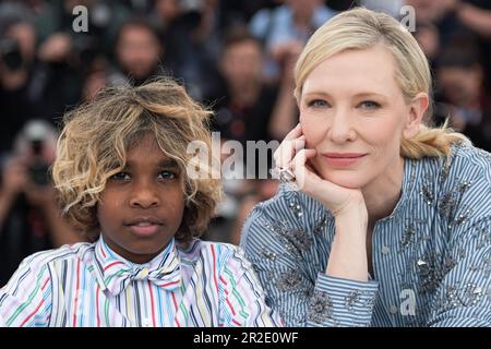 Cannes, France. 19th May, 2023. Aswan Reid and Cate Blanchett attending The New Boy Photocall as part of the 76th Cannes Film Festival in Cannes, France on May 19, 2023. Photo by Aurore Marechal/ABACAPRESS.COM Credit: Abaca Press/Alamy Live News Stock Photo