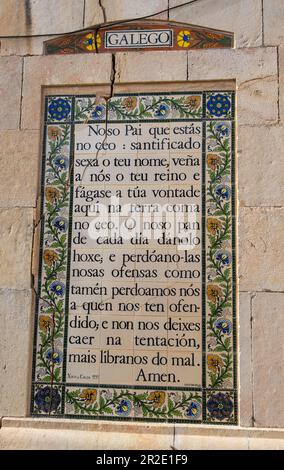 Jerusalem, Israel - 10 April, 2023. Pater Noster Church. The Lord's Prayer in Galician language Stock Photo