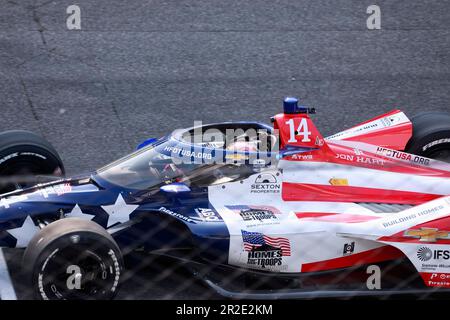 Indianapolis, United States. 18th May, 2023. Santino Ferrucci (14) practices for the 2023 Indy 500 at Indianapolis Motor Speedway in Indianapolis, Indiana. (Photo by Jeremy Hogan/SOPA Images/Sipa USA) Credit: Sipa USA/Alamy Live News Stock Photo