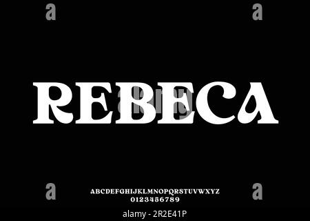 Elegant curved serif style display font vector Stock Vector