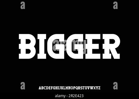 Strong and thick slab serif style display font vector illustration Stock Vector