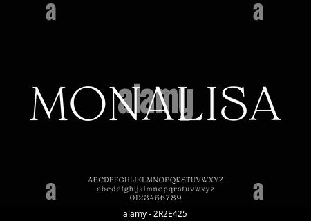 Chic and elegant minimalist serif style font vector illustration Stock Vector