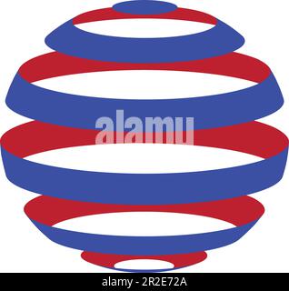 3d blue world logo with line style concept striped sphere logo or icon suitable for business communication and technology Stock Vector