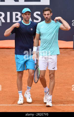 19th May 2023; Foro Italico, Rome, Italy: ATP 1000 Masters Rome, Day 12; Horacio Zeballos and Marcel Granollers during their match and loss to Lys and Zielinski Stock Photo