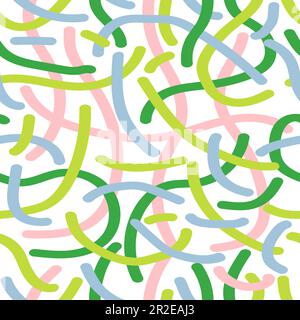 Geometric abstract seamless pattern. Scattered chaotic colorful lines on transparent background. Vector illustration for wallpaper, packaging, textile Stock Vector
