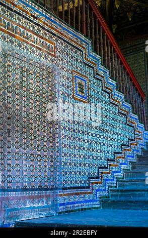 Spain, Andalusia, Seville, La Casa de Pilatos (Pilate's House), azulejo tile work, palace in Seville which serves as the permanent residency of the Du Stock Photo