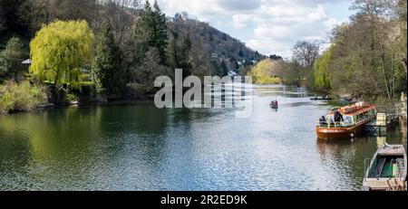 Symonds Yat River Wye, one side England the other Wales Stock Photo