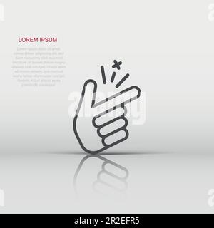 Finger snap icon in flat style. Fingers expression vector illustration on white isolated background. Snap gesture business concept. Stock Vector