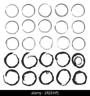 Abstract black circle frame set bundle collection for your company or brand Stock Vector