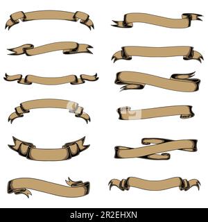 Ribbon vintage set collection vector illustration for your company or brand Stock Vector