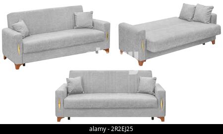 Folding sofa. Isolated from the background. In different angles. Interior element Stock Photo