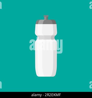 Plastic sport shaker icon. Blank bicycle bottle for water. Drink container template. Vector illustration isolated. Stock Vector