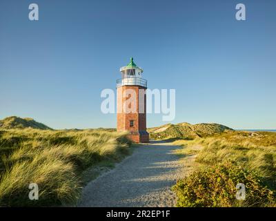 Lighthouse cross mark fire Rotes Kliff, Sylt, Schleswig-Holstein, Germany Stock Photo