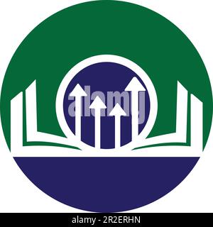 Finance book logo design. Business growth education logo design Stock Vector