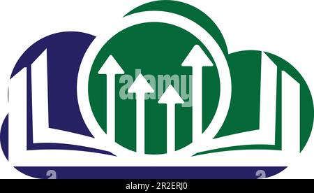 Finance book logo design. Business growth education logo design Stock Vector