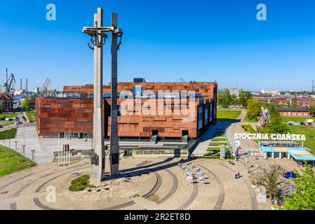 The European Solidarity Centre, museum and library in Gdansk, Poland, devoted to the history of Solidarity, the Polish trade union and civil resistanc Stock Photo