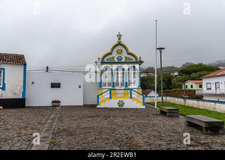 Imperio do Divino Espirito Santo in Quatro Ribeiras. Terceira Island, Azores, Portugal Stock Photo