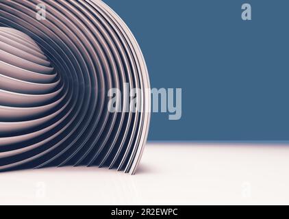 Copyspace and detail of modern architecture with waves and cement circles. Building project.Abstract architecture detail.3d illustration Stock Photo