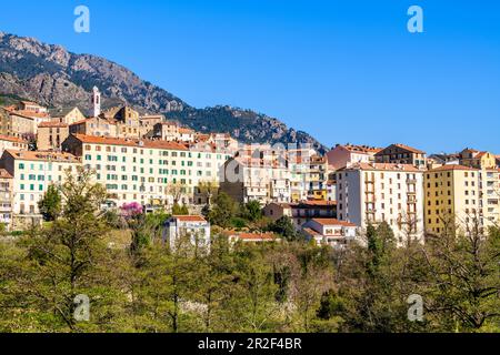 CORTE, FRANCE - APRIL 7, 2023: Panorama of Corte Stock Photo