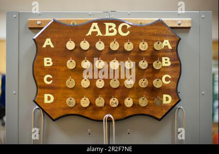 The locker room of the Abercorn lawn bowling Green in Paisley, Scotland Stock Photo