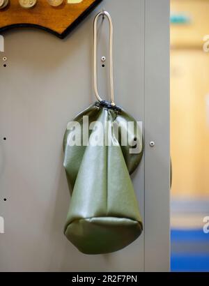 The locker room of the Abercorn lawn bowling Green in Paisley, Scotland Stock Photo