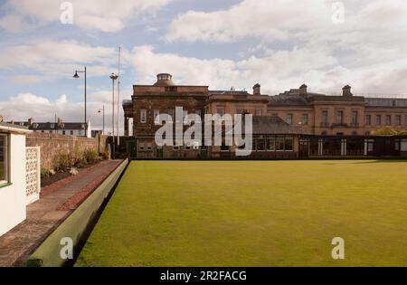 The pavilion of Ayr Lawn bowling Green in Scotland Stock Photo