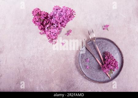 Holidays decoration for romantic dinner in restaurant Stock Photo