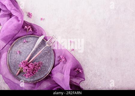 Holidays decoration for romantic dinner in restaurant Stock Photo