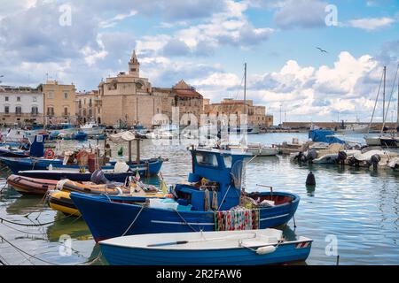 Boats in the fishing port of Trani, Apulia, Italy Stock Photo