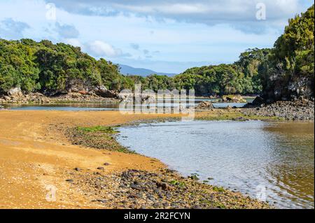 Westend Beach, Ulva Island, South Island, New Zealand Stock Photo