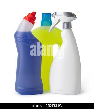 Cleaning items isolated on white background Stock Photo