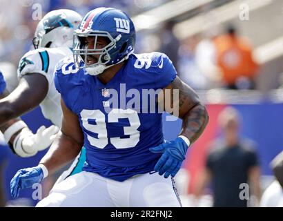 New York Giants defensive tackle Dexter Lawrence (97) takes the field for  an NFL football game against the Philadelphia Eagles on Sunday, Dec. 11,  2022, in East Rutherford, N.J. (AP Photo/Adam Hunger