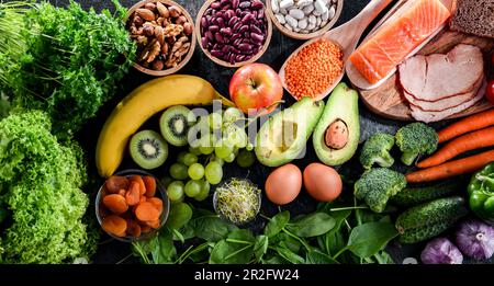 Food products recommended for pregnancy. Healthy diet Stock Photo