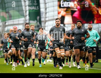 Ireland players warming up ahead of the Guinness Men's Six Nations