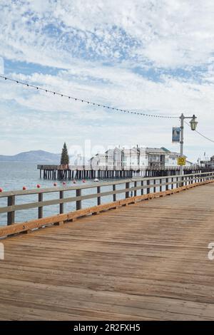 Deserted Stearns Wharf in Santa Barbara, California, USA: Stock Photo