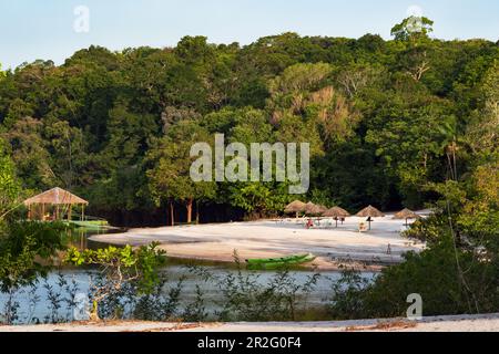 Tourist resort on the Amazon near Manaus, Amazon basin, Brazil, South America Stock Photo
