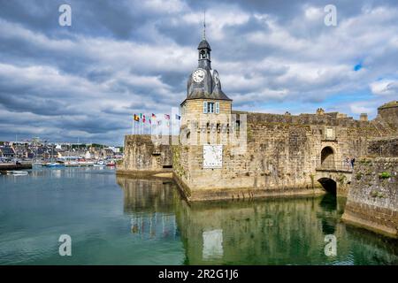 View of the old Ville Close of Concarneau, Brittany, France, Europe Stock Photo