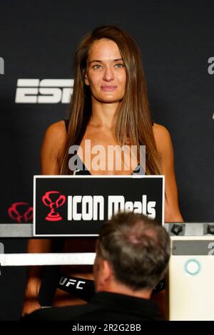 LAS VEGAS, NV - May 4: Karolina Kowalkiewicz speaks with the press