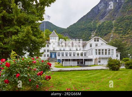 Fretheim Hotel in Flam on Aurlandsfjorden, Sogn og Fjordane, Norway, Europe Stock Photo