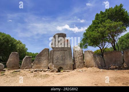 The giant tomb of Li Lolghi near Arzachena in the province of Sassari in Sardinia, Italy Stock Photo