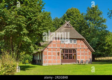 House in the Lüneburg Heath, Wilsede, Bispingen, Lower Saxony, Germany Stock Photo