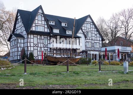 Hotel and Restaurant Hitthim, Kloster, Hiddensee Island, Mecklenburg-West Pomerania, Germany Stock Photo