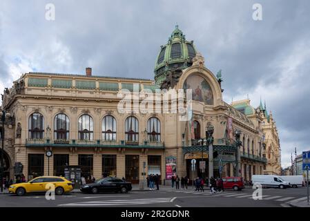 Municipal House, Art Nouveau, Prague, Czech Republic Stock Photo