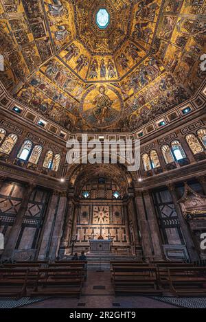 Dome from below, Central Cathedral Baptistery interior, Florence, Tuscany, Italy, Europe Stock Photo