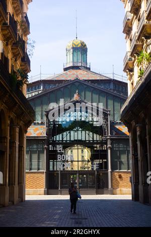 El Born Culture and Memory Center. In a lavishly restored market hall from 1876.  Barcelona, Spain. Stock Photo