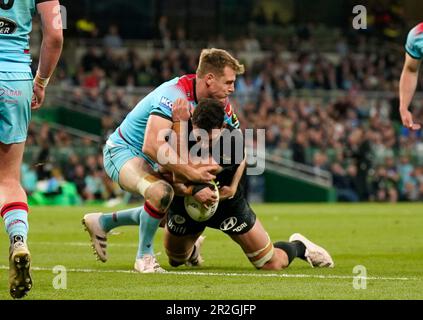 RC Toulon's Charles Ollivon scores a try during the ECPR Challenge Cup final at Aviva Stadium, Dublin. Picture date: Friday May 19, 2023. Stock Photo