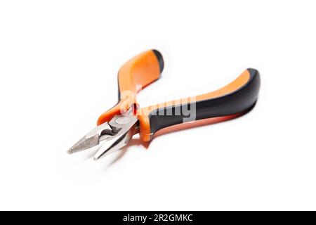 Pliers, narrow nose pliers isolated on white background Stock Photo