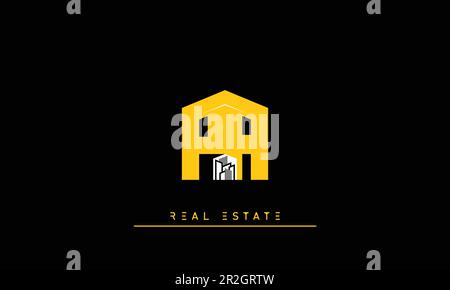 Real Estate letters Modern Creative logo PA , AP Stock Vector